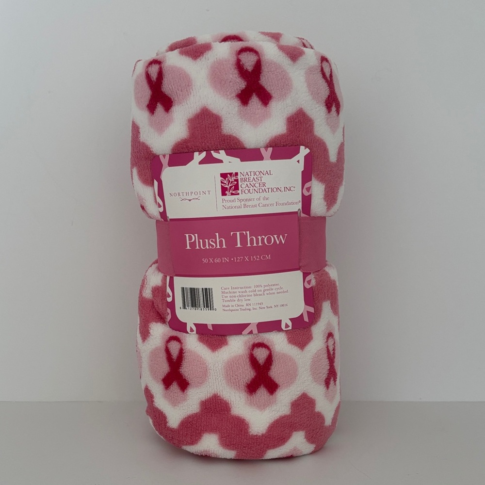 Breast Cancer Awareness Plush Throw